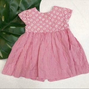 Zara Baby Pink Gingham Eyelet Dress Size 3-6 Months